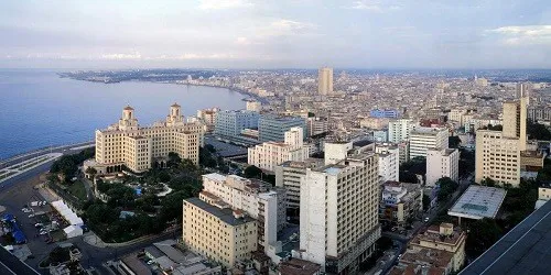 Aerial view of the Port of Havana, Cuba