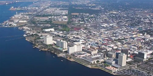 Aerial view of the the Port of Kingston, Jamaica