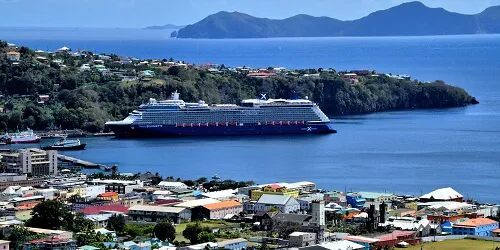 Aerial view of the the Port of Kingstown, St. Vincent and the Grenadines