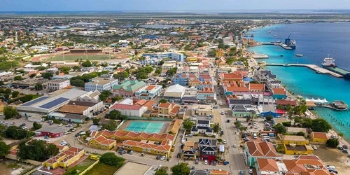 Aerial view of the Port of Kralendijk, Bonaire