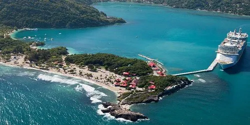 Aerial view of the the Port of Labadee, Haiti