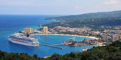 Aerial view of the the Port of Ocho Rios, Jamaica
