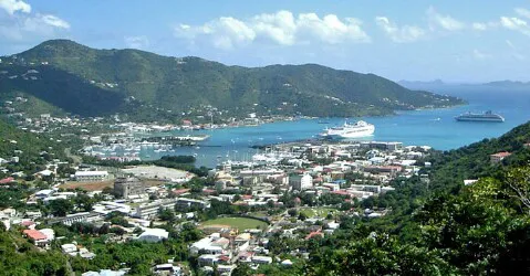 Aerial view of the Port of Road Town, Tortola