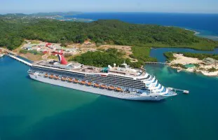 Aerial view of the Port of Roatan, Honduras