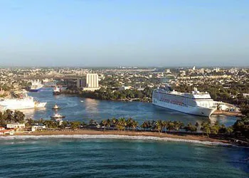 Aerial view of the the Port of Santo Domingo, Dominican Republic