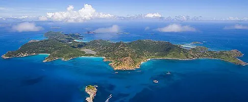 Aerial view of the Port of St. Barts, French West Indies