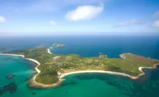 Aerial view of the Port of St. Maarten, Netherland Antilles