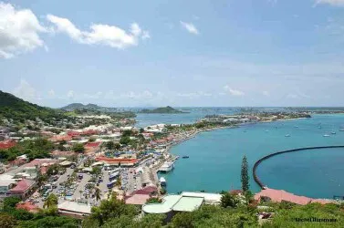 Aerial view of the the Port of St. Martin, French Territory