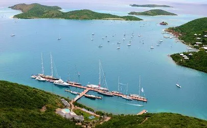 Aerial view of the Port of Virgin Gorda, British Virgin Islands