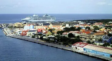 Aerial view of the the Port of Willemstad, Curaçao