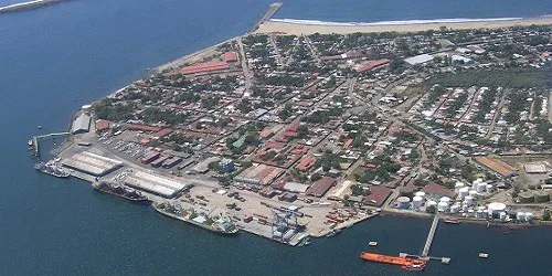 Aerial view of the the Port of Corinto, Nicaragua