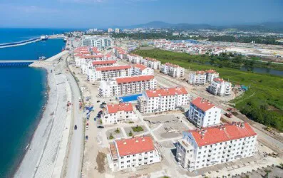 Aerial view of the the Port of Adler (Sochi), Russia