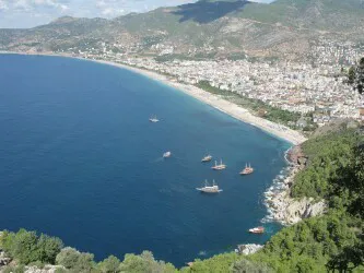 Aerial view of the the Port of Alanya, Turkey