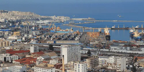 Aerial view of the the Port of Algiers, Algeria