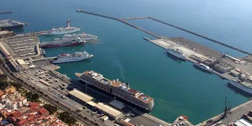 Aerial view of the the Port of Almeria, Spain