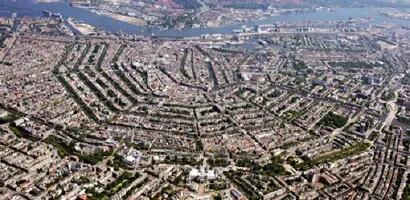 Aerial view of the Port of Amsterdam, Netherlands