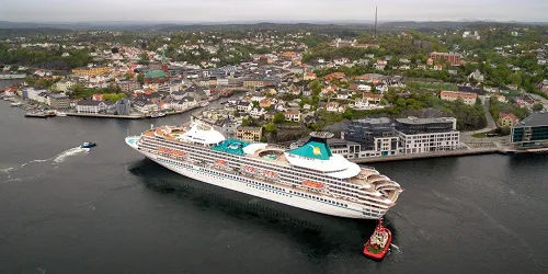 Aerial view of the the Port of Arendal, Norway