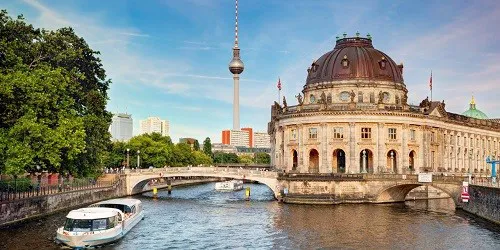 Aerial view of the the Port of Berlin, Germany