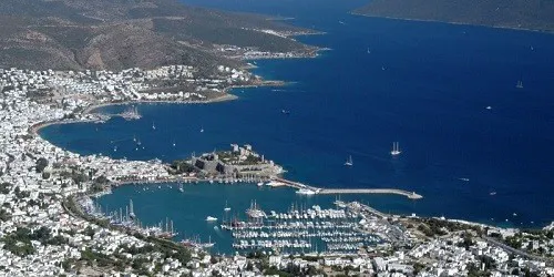 Aerial view of the the Port of Bodrum, Turkey