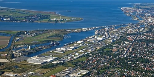 Aerial view of the the Port of Bremerhaven, Germany