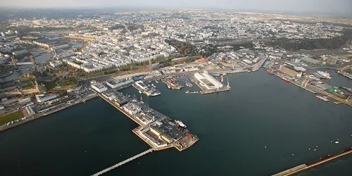 Aerial view of the the Port of Brest, France
