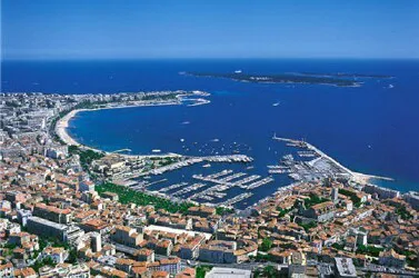 Aerial view of the Port of Cannes, France