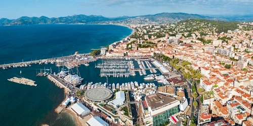 Aerial view of the Port of Cannes, France