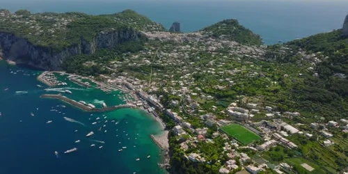 Aerial view of the the Port of Capri, Italy