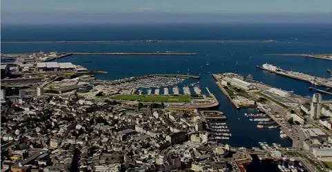 Aerial view of the the Port of Cherbourg, France