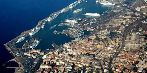 Aerial view of the the Port of Civitavecchia (Rome), Italy