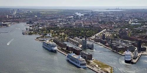 Aerial view of the the Port of Copenhagen, Denmark