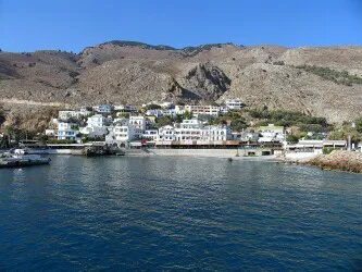 Aerial view of the the Port of Crete (Hora Sfakion), Greece