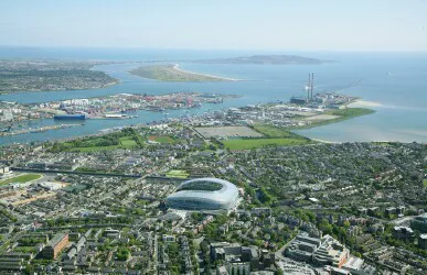 Aerial view of the the Port of Dublin, Ireland