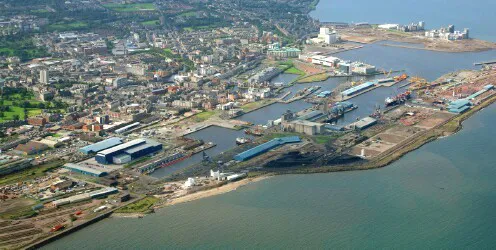 Aerial view of the the Port of Edinburgh (Leith), Scotland