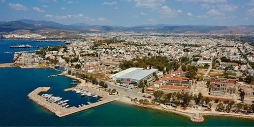 Aerial view of the the Port of Elefsina, Greece