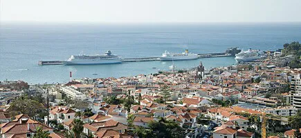 Aerial view of the Port of Funchal, Madeira, Portugal