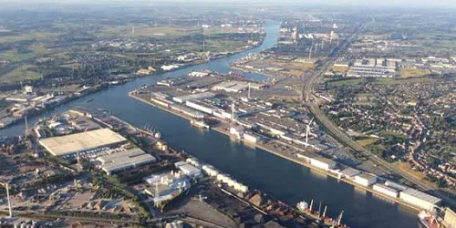 Aerial view of the the Port of Ghent, Belgium