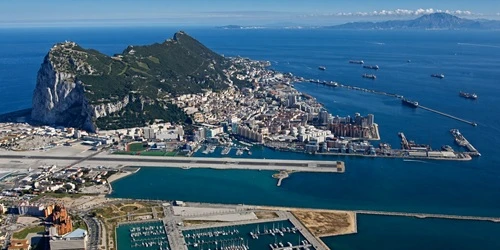 Aerial view of the the Port of Gibraltar, UK Territory