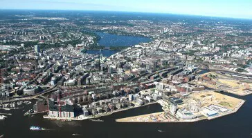 Aerial view of the Port of Hamburg, Germany