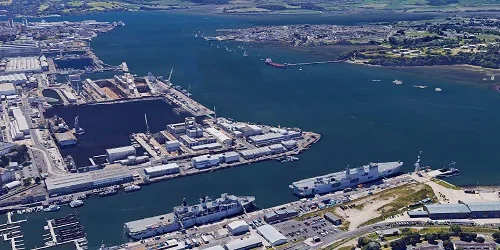 Aerial view of the HMNB Devonport, England