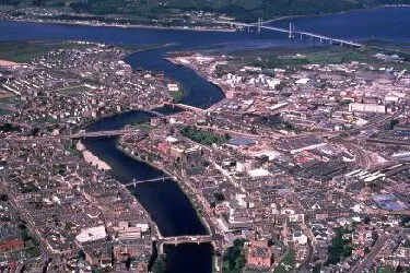 Aerial view of the Port of Inverness, Scotland