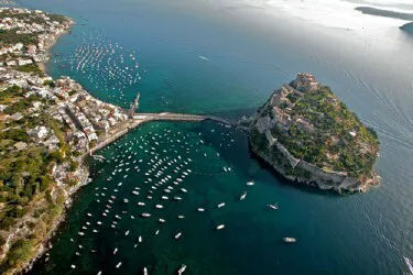 Aerial view of the Port of Ischia, Italy