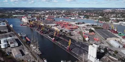 Aerial view of the the Port of Kaliningrad, Russia
