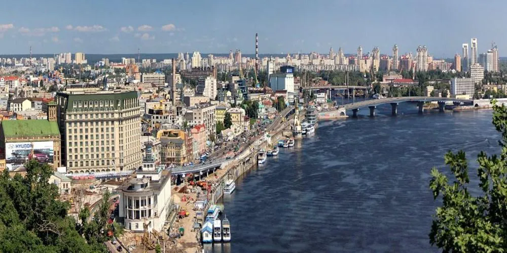 Aerial view of the Port of Kyiv, Ukraine