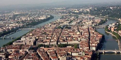 Aerial view of the the Port of Lyon, France