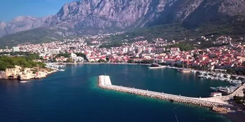 Aerial view of the the Port of Makarska, Croatia