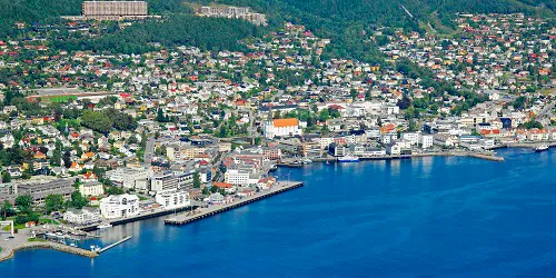 Aerial view of the the Port of Molde, Norway