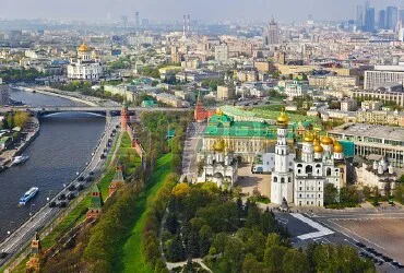 Aerial view of the the Port of Moscow, Russia