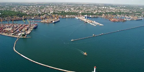 Aerial view of the the Port of Odessa, Ukraine