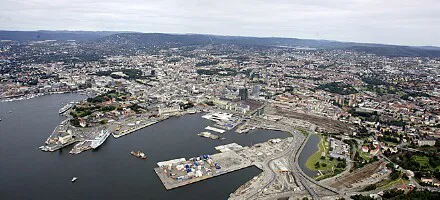 Aerial view of the the Port of Oslo, Norway